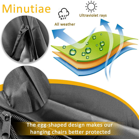 Patio Egg Chair Cover With Zipper No Fuss All Season 420D Oxford PU Coated Outdoor Swing Protector details and weather protection features
