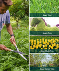 Heavy Duty Garden Hedge Shears 19.88 Inch Reach With Wooden Handles And Pro-Grade Carbon Steel Blades For Pruning
