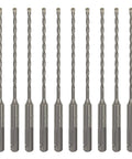 Heavy Duty Ten Pack 5/32 Inch By 6 Inch SDS Plus Rotary Hammer Drill Bits Carbide Tipped For Brick Stone And Concrete