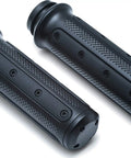 Beefy Heavy Industry Motorcycle Grips With End Caps For Electronic Throttle Control On Harley-Davidson 2008 To 2019 Satin Black 1 Pair