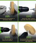 Step-by-step guide using Decal Remover Wheel Kit For Drill 3.5 Inch Eraser Wheel With Adapter Removes Car Decals, Stickers, And Adhesive Residue Quickly, Easy Exterior Makeover Tool For Auto Surfaces And No Fuss Sticker Removal on drill