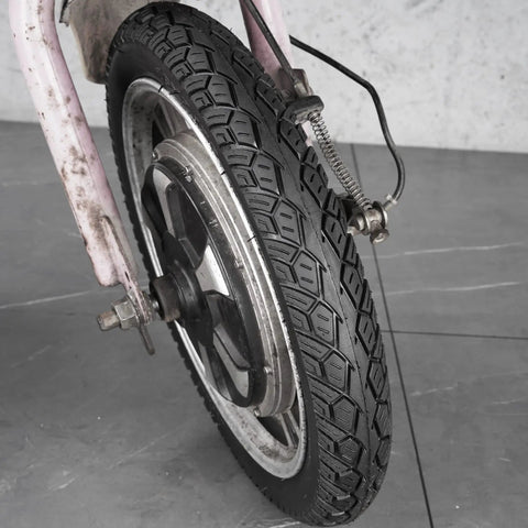 Close-up of sixteen inch bike tire with inner tube set 16x2.125 for electric bicycles motorcycles and most kids bikes