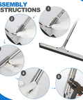 Assembly instructions for Heavy Duty 55 Inch Floor Squeegee With Wide 22 Inch Silicone Blade And Sturdy Steel Handle.