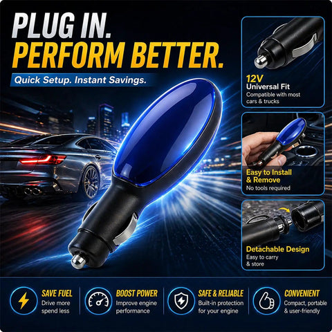 Universal Fuel Saver For Cars And Trucks 12V Plug And Play Gas And Diesel Booster Eco Friendly Fuel Efficiency Device Smart Electrical Stabilizer For Smoother Acceleration OBD2 Compatible Easy Install Pack Of Two product display