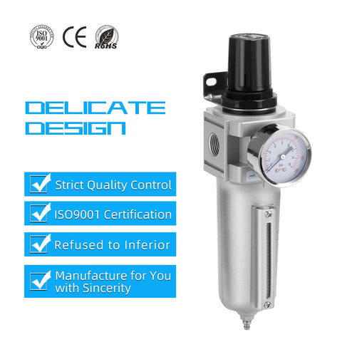 Heavy Duty Industrial Air Filter And Regulator With Metal Bowl For Paint Spray, ISO9001 certified, quality focused.