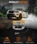 Front Wheel Bearing Hub Assembly Set 513234 For Jeep Grand Cherokee 2005 2010 And Jeep Commander 2006 2010 5 Lug With Abs Direct Fit OE Compatible 52089434AB 52089434AC 52089434AD 52089434AE High Quality Beefy Aftermarket Replacement product on display with SUV in background