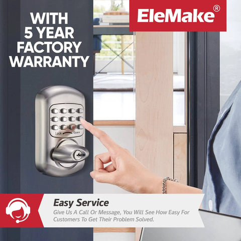 Keyless Mechanical Deadbolt Door Lock With Keypad Zinc Alloy Construction Sabbath Lock for Shabbos installed on door