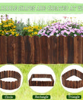Flexible Garden Edging Kit Three Pack No Tools Required 11.8 Ft Total Length Easy Bend Wooden Border for flower beds in circle, rectangle, triangle shapes.
