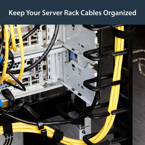 Two Pack Vertical Cable Management For 19 Inch Racks, 20U Plus, D Ring Hook Organizers, 40U Cord Manager Panels, 2x 3ft Wire Organizers, Easy Mounting, Reduces Cable Strain In Racks No Fuss