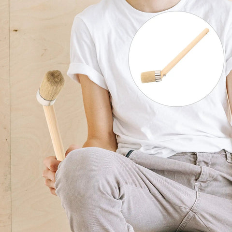 Wood Handle 50mm Round Bristle Paint Brush For Precise Edge Painting In Home Walls And Stains Natural Bristles