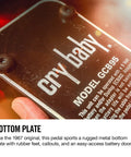 Cry Baby Standard Wah Pedal With Aggressive Modern Voice Iconic Fasel Inductor bottom plate detail with model number