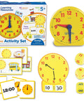 Time Learning Activity Set With Teaching Clocks For Kids Hands On Time Practice Classroom Must Haves For Elementary And Montessori Math Flash Cards displayed