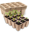 Biodegradable Seed Starter Trays With 60 Cells In 5 Pack For Seedlings Eco Friendly Peat Pots Easy Transplant And Planting Compostable