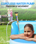 Cordless Stick Water Transfer Pump On The Go With 720GPH Output 32 Foot Head Three Quarter Inch Outlet Battery Powered 20V