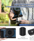 Person holding Street Ready S9 Hand Grip For Panasonic Lumix S9 Camera With L Shape Bracket Arca Quick Release Plate in outdoor setting.