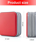 Slick Hard Plastic CD Case With Secure Slim Zipper Stores Forty Eight Discs Waterproof And Tough As Nails, showing size 6.1 x 2.5 inches.