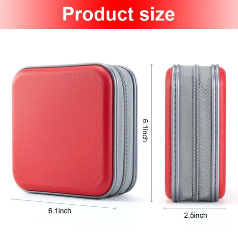 Slick Hard Plastic CD Case With Secure Slim Zipper Stores Forty Eight Discs Waterproof And Tough As Nails, showing size 6.1 x 2.5 inches.