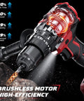 Heavy Hitter Cordless Drill Compatible With Milwaukee 18V Tool Only showing brushless motor and adjustable chuck for high efficiency.