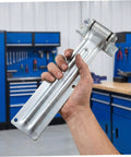 Heavy Duty Alloy Steel Truck Hinge For Box Truck Rear Door Corrosion Resistant Industrial Door Hinge For Refrigerated Freezer Improves Cooling Efficiency And Long Term Durability For Commercial Vans Trailers And More, silver hinge held by hand