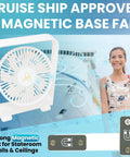 Ultra Thin Magnetic Cruise Fan That Locks Onto Walls Or Ceilings Solid Grip Portable Rechargeable Cooling Buddy near cruise ship.