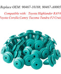 100 Piece Heavy Duty Nylon Trim Door Panel Retainer Clips Replaces Oem 90467 10188 For Toyota Camry Corolla Tundra Tacoma, green clips.