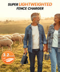 All Day Solar Electric Fence Charger Delivers 0.18 Joule Pulse For Up To 10 Miles Of Fence, lightweight and portable in field.