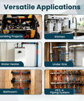 Versatile applications of Dead Simple Swivel Elbow Plumbing Fittings For Pex Pipe in various plumbing setups including kitchen, bathroom.