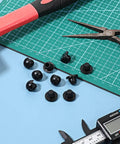 12 Piece Bottle Jack Rubber Plugs For Floor And Hydraulic Jacks Oil Filler Replacement Plugs on green cutting mat with tools