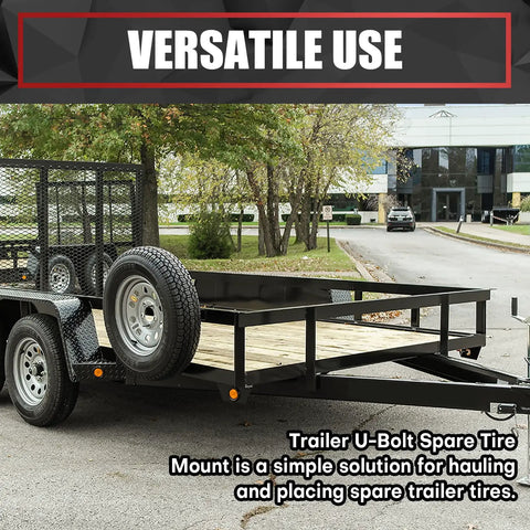 Heavy Duty U Bolt Spare Tire Carrier Bracket For Trailers Built Tough Galvanized Side Mount on a trailer with spare tire