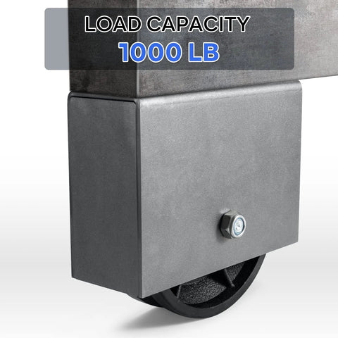 NINOSO 6x2 V-Groove Wheel with Box, front view; cast iron, 1000 lb capacity for V-track rail