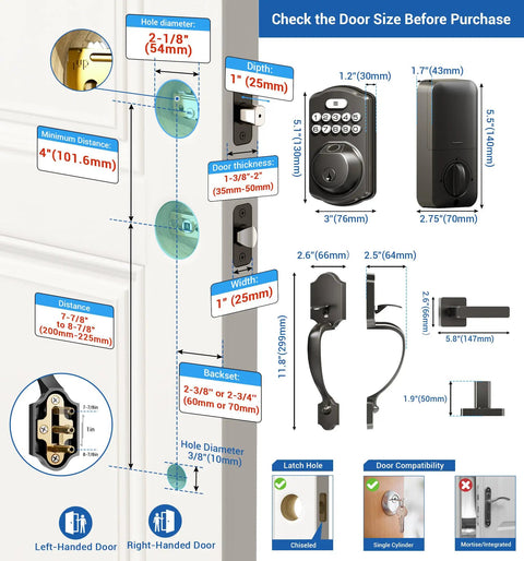 Fingerprint Deadbolt Lock With Handle Set In Black Delivering Keyless Entry Smart Security That Accepts Multiple Passwords Plus One Time Guest Codes For Hassle Free Family Living So You Can Finally Stop Hiding Spare Keys Under The Welcome Mat
