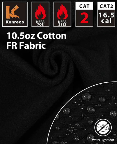Flame Resistant Hoodie For Men 10.5oz Cotton Fleece Pullover Navy FR Sweatshirt NFPA 2112 CAT2 UL Classified HRC2 Arc Rating 16.5 Cal With Aramid Threads And FR Tag and fabric details
