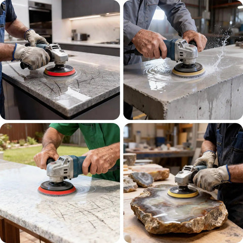 11 Piece 2 Inch Diamond Polishing Pads Kit Wet And Dry Grit 50 To 10000 for polishing granite, concrete, tile, and stone surfaces