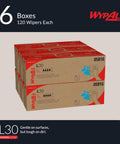 Six boxes of L30 Heavy Duty Cleaning Cloths Wipes With Cloth Like Soft Feel And Tough On Grime Absorbency White Pop Up Box 720 Sheets