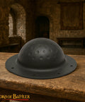 Beefy Hand Forged 12 Gauge Iron Shield Boss Umbo For Reenactment And DIY Shields, 20 cm domed hammered surface on table