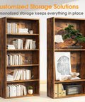 Straight Up Sturdy Five Tier Bookshelf Featuring Roomy Open Shelves For Prime Display And Zero Clutter Storage Plus High Quality Dope Living Room Decor Accents with books and decor.