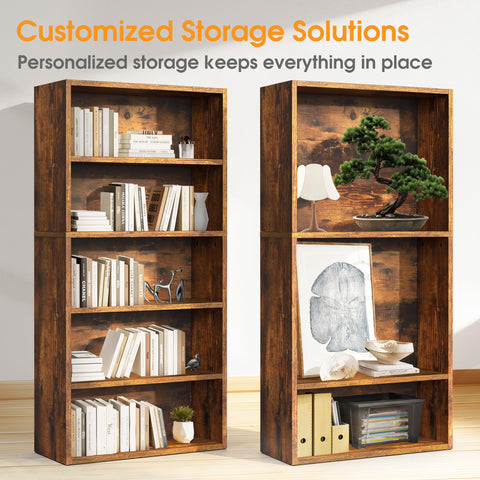 Straight Up Sturdy Five Tier Bookshelf Featuring Roomy Open Shelves For Prime Display And Zero Clutter Storage Plus High Quality Dope Living Room Decor Accents with books and decor.