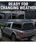 Rock Solid Truck Bed Cap For Nissan Frontier 2022 Through 2026 Fits The 5ft Short Bed Perfectly with weather-resistant sealing and matte finish.
