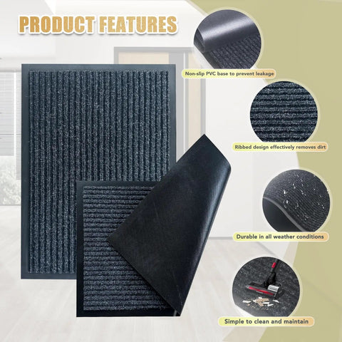 Indoor Outdoor Doormat 2x3 Foot Heavy Duty Durable Built To Last Welcome Mat With All Weather Waterproof Backing Non Slip