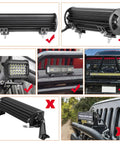 Universal Adjustable LED Light Bar Mounting Brackets Kit Two Pack Bottom Mount Brackets For 4 Inch To 30 Inch LED Pods
