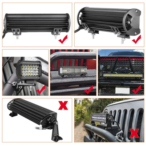 Universal Adjustable LED Light Bar Mounting Brackets Kit Two Pack Bottom Mount Brackets For 4 Inch To 30 Inch LED Pods