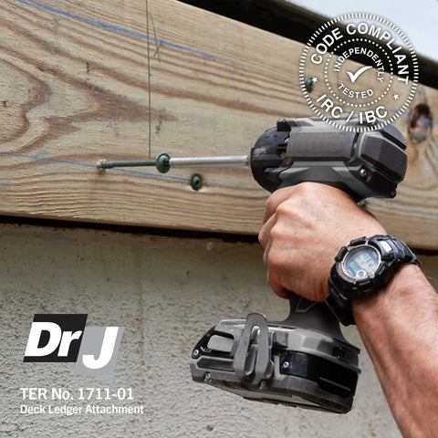 Heavy Duty Exterior Wood Lag Screws 1/4 X 2-1/2 Inch Structural Bolts Featuring Torx T Star Drive and included bit secured into wood.
