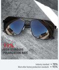 Polarized Aviator Sunglasses For Men With Square Frame And UV 400 Protection 61mm Black Lenses For Driving And Outdoor Use Dope Durable Eyewear With Essential Accessories