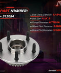 Front Wheel Hub Bearing Assembly For 2000 2001 Dodge Ram 1500 Pickup 2WD 5 Lug With ABS Drop In Ready Direct Fit OE Quality Induction Hardened Raceway For Smooth Steering And Long Lasting Performance