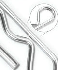 Close-up of Heavy Duty Car Cotter Pin R Clip Kit 15 Pcs Universal Hairpin Assortment, zinc-plated spring steel retaining wire fastener.