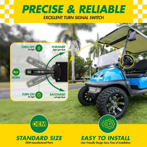Ready Rollin Premium Golf Cart Led Light Kit Compatible With Club Car Precedent 2004 Up, featuring a detailed turn signal switch.