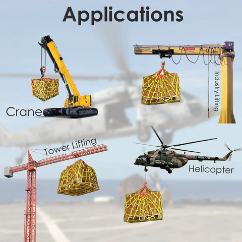 Heavy Duty Nylon Pallet Cargo Hoisting Net Six Foot Square Industrial Lifting Rig For Trucks And Construction Sites Get That Freight Locked Down Quick Without Wrecking Your Back Or Draining Your Wallet