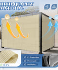 18x38 Sun Shade Sail With Straight Edge Grommets UV Blocking Shade Cover Beige fabric structure outdoors