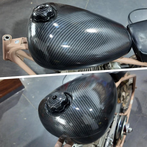 Gas Fuel Tank 5.5L Capacity HDPE Replacement For CT200U EX Axis M200 HS200 3 And 196cc Mini Bikes With Carbon Fiber Pattern