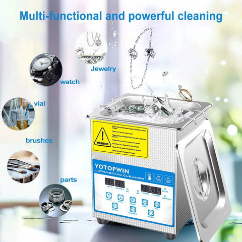 Ultrasonic Jewelry Cleaner With Digital Timer And Heater 40 KHz 2L Capacity Workhorse Cleaning Machine for jewelry on table